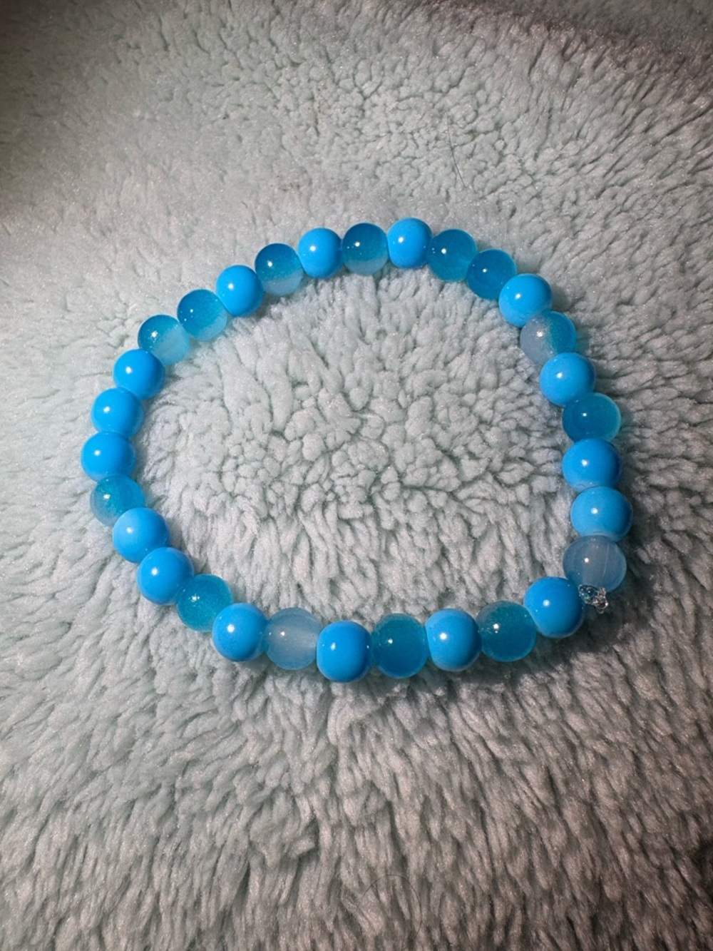 Classic Blue Beaded Stretch Bracelet - Bright Blue